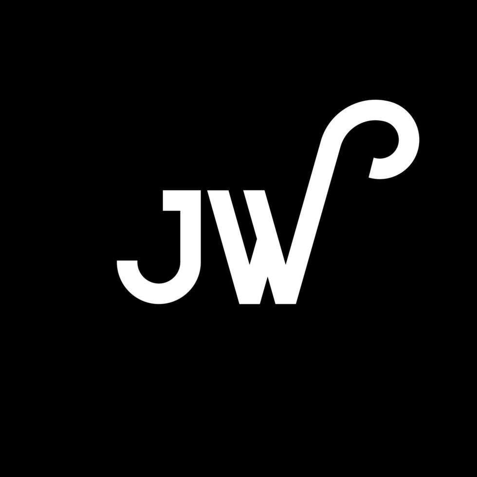 création de logo de lettre jw sur fond noir. jw creative initiales lettre logo concept. conception de lettre jw. jw conception de lettre blanche sur fond noir. jw, logo jw vecteur