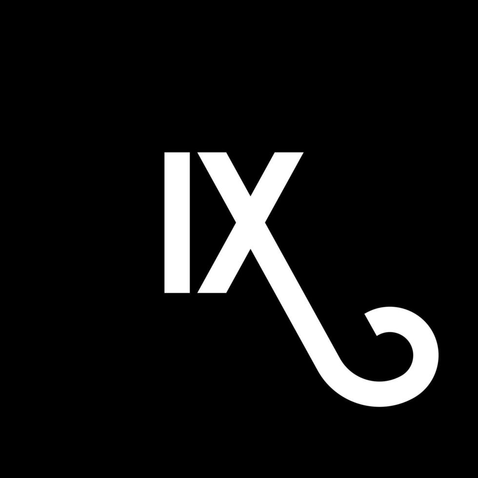 création de logo de lettre ix sur fond noir. ix concept de logo de lettre initiales créatives. conception de lettre ix. ix conception de lettre blanche sur fond noir. ix, ix logo vecteur