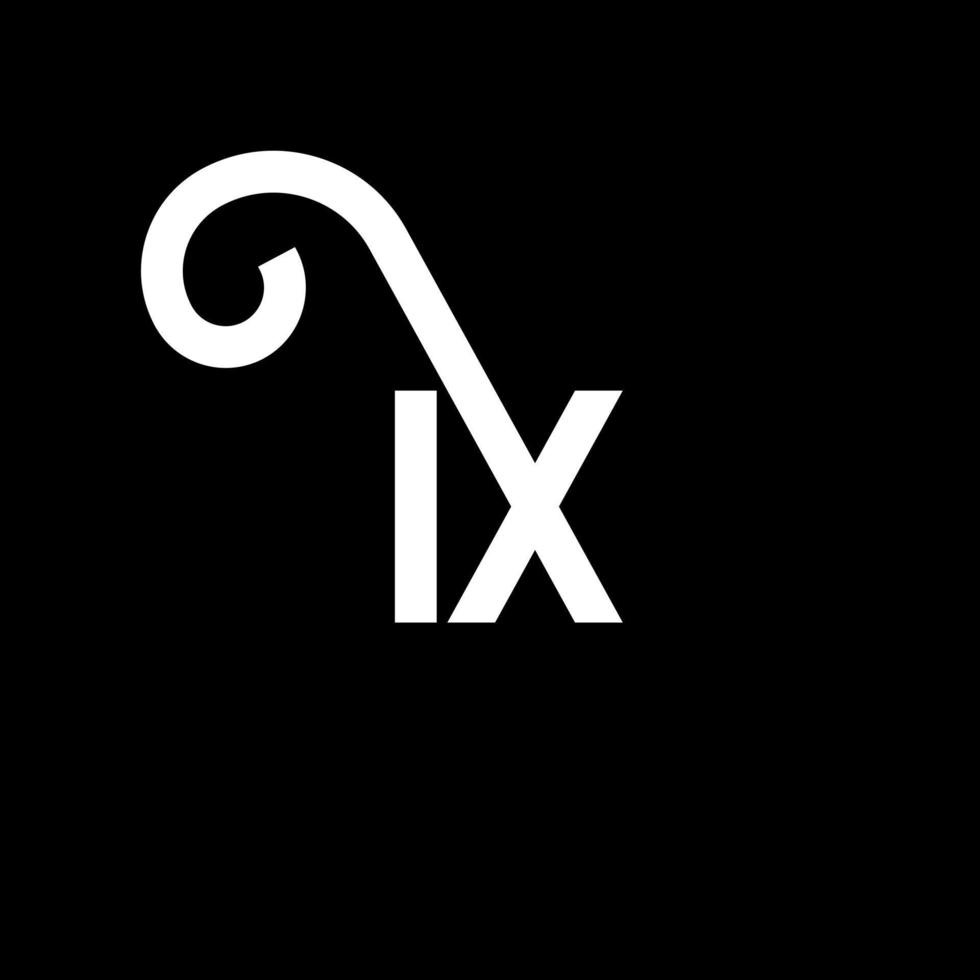 création de logo de lettre ix sur fond noir. ix concept de logo de lettre initiales créatives. conception de lettre ix. ix conception de lettre blanche sur fond noir. ix, ix logo vecteur