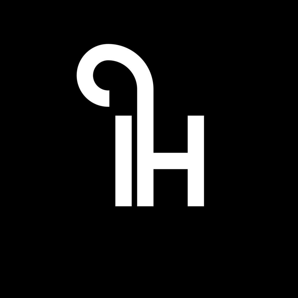 création de logo de lettre ih sur fond noir. ih concept de logo de lettre initiales créatives. ih conception de lettre. ih conception de lettre blanche sur fond noir. mon logo vecteur