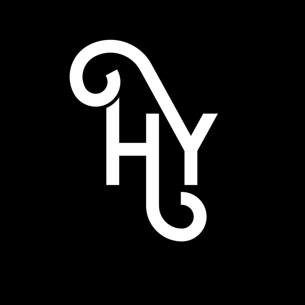 création de logo de lettre hy sur fond noir. hy concept de logo de lettre initiales créatives. hy conception de lettre. hy conception de lettre blanche sur fond noir. salut, salut logo vecteur