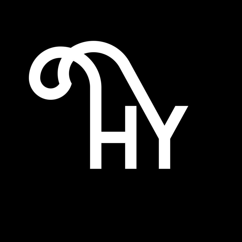 création de logo de lettre hy sur fond noir. hy concept de logo de lettre initiales créatives. hy conception de lettre. hy conception de lettre blanche sur fond noir. salut, salut logo vecteur