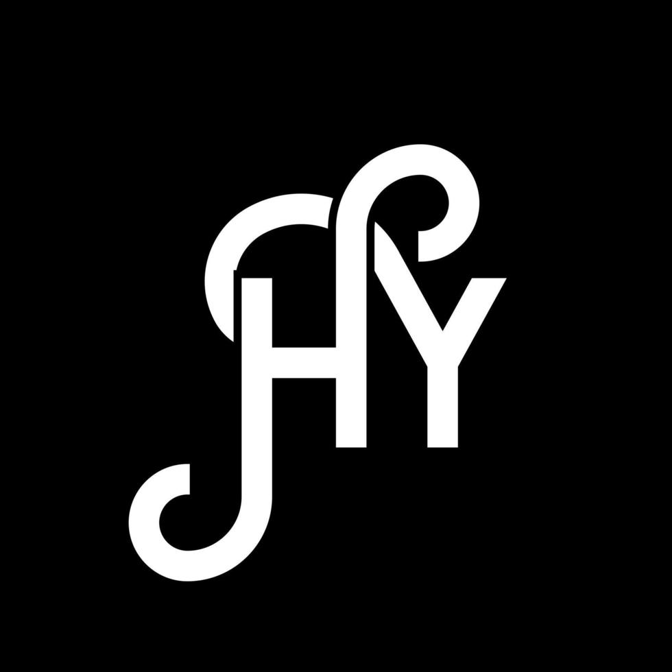 création de logo de lettre hy sur fond noir. hy concept de logo de lettre initiales créatives. hy conception de lettre. hy conception de lettre blanche sur fond noir. salut, salut logo vecteur