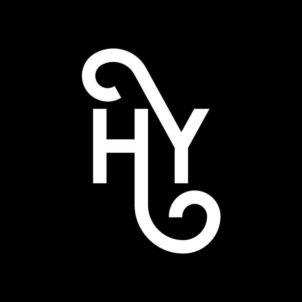 création de logo de lettre hy sur fond noir. hy concept de logo de lettre initiales créatives. hy conception de lettre. hy conception de lettre blanche sur fond noir. salut, salut logo vecteur