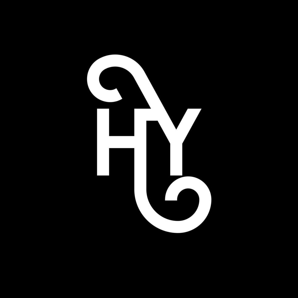 création de logo de lettre hy sur fond noir. hy concept de logo de lettre initiales créatives. hy conception de lettre. hy conception de lettre blanche sur fond noir. salut, salut logo vecteur