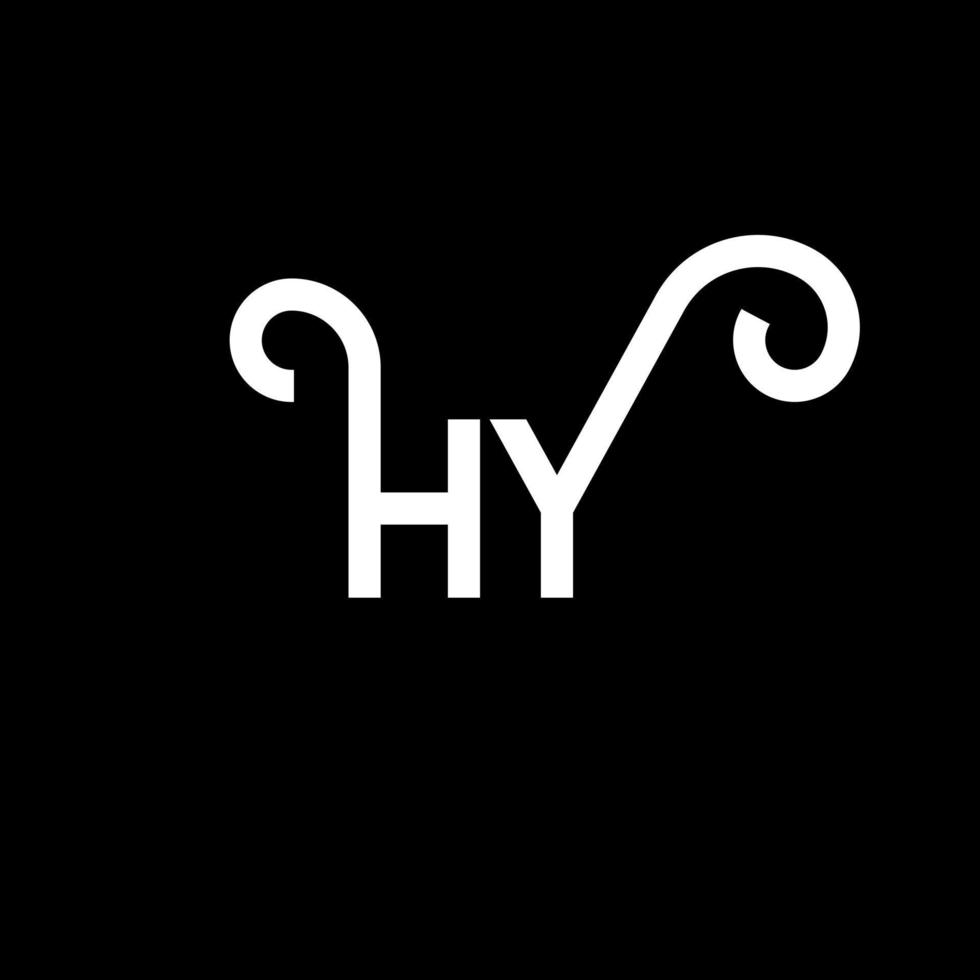 création de logo de lettre hy sur fond noir. hy concept de logo de lettre initiales créatives. hy conception de lettre. hy conception de lettre blanche sur fond noir. salut, salut logo vecteur