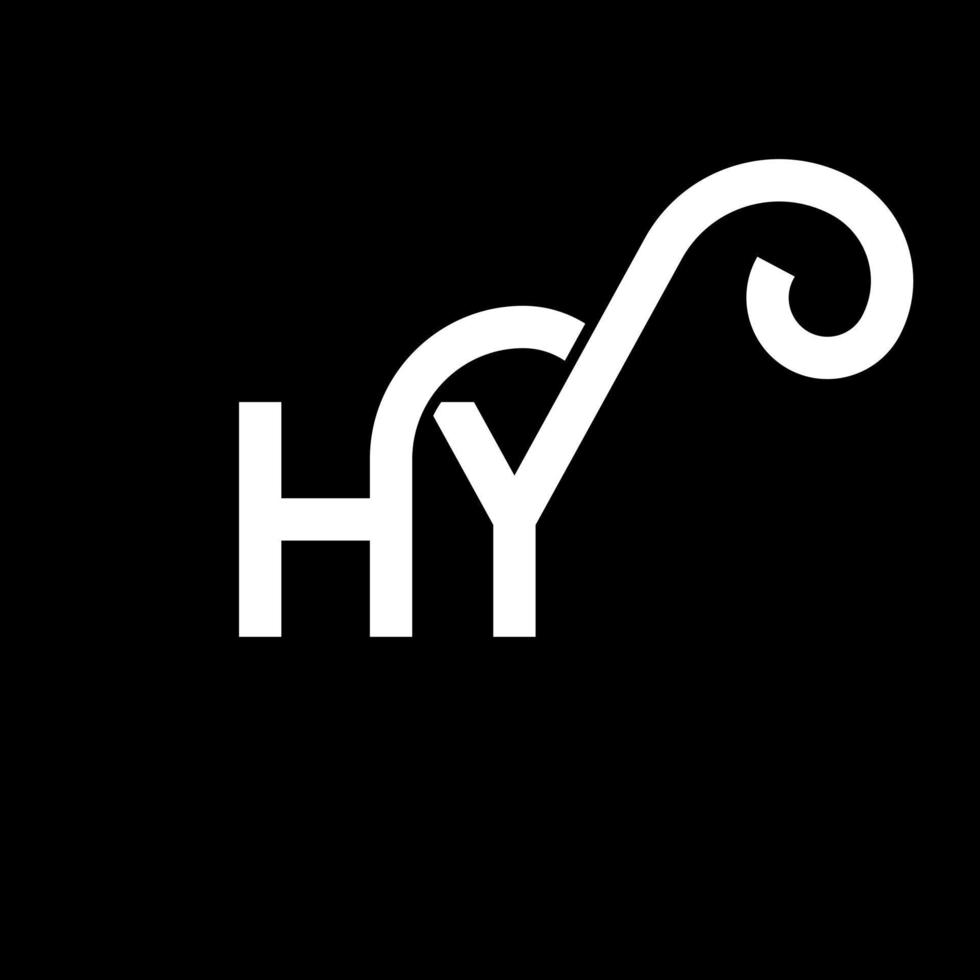 création de logo de lettre hy sur fond noir. hy concept de logo de lettre initiales créatives. hy conception de lettre. hy conception de lettre blanche sur fond noir. salut, salut logo vecteur