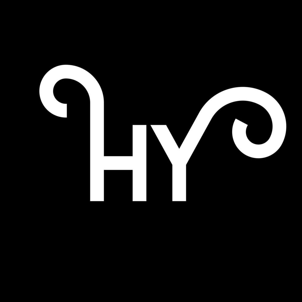 création de logo de lettre hy sur fond noir. hy concept de logo de lettre initiales créatives. hy conception de lettre. hy conception de lettre blanche sur fond noir. salut, salut logo vecteur