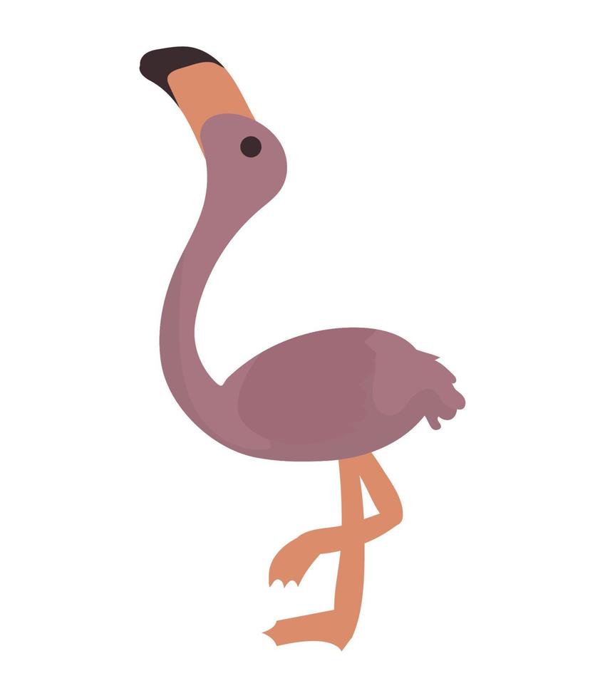 mignon flamant rose animal sauvage vecteur