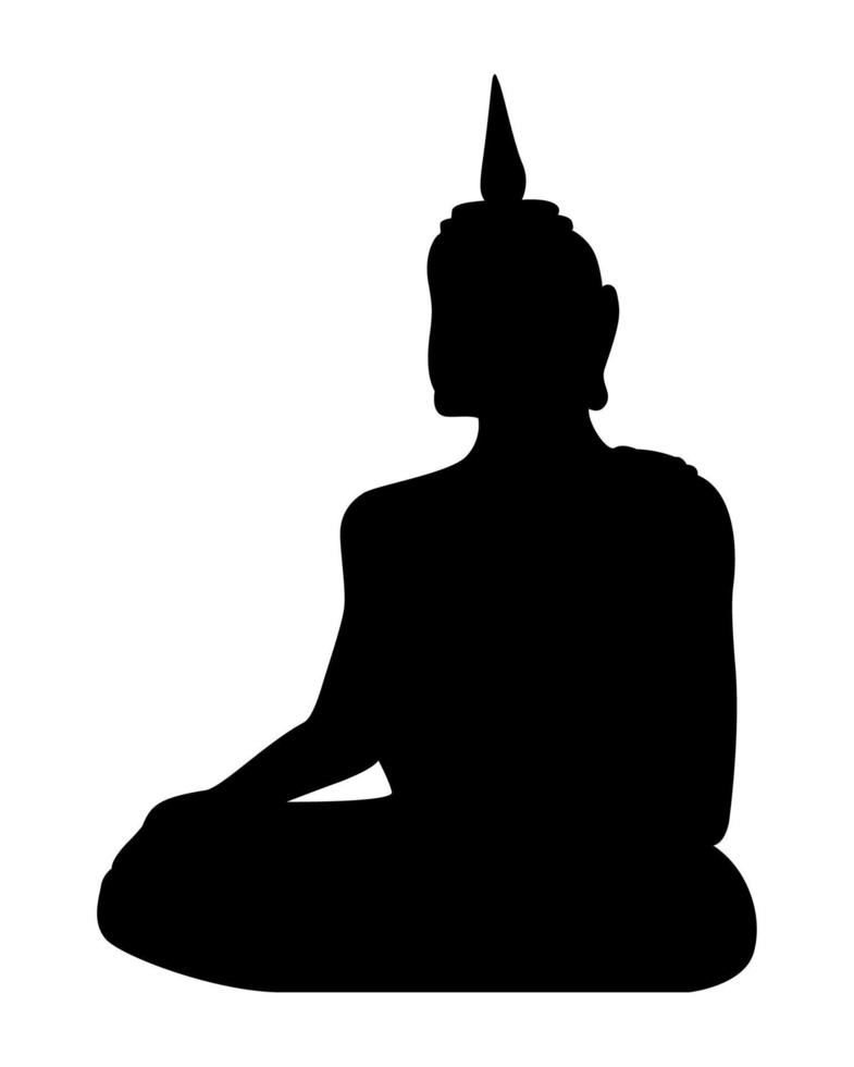 bouddha silhouette noire vecteur