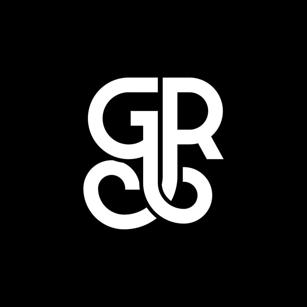 création de logo de lettre gr sur fond noir. gr concept de logo de lettre initiales créatives. conception de lettre gr. gr conception de lettre blanche sur fond noir. gr, gr logo vecteur