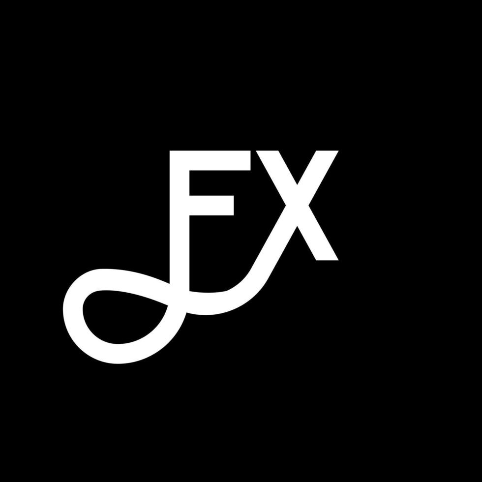 création de logo de lettre fx sur fond noir. fx creative initiales lettre logo concept. conception de lettre fx. fx conception de lettre blanche sur fond noir. effet, logo effet vecteur