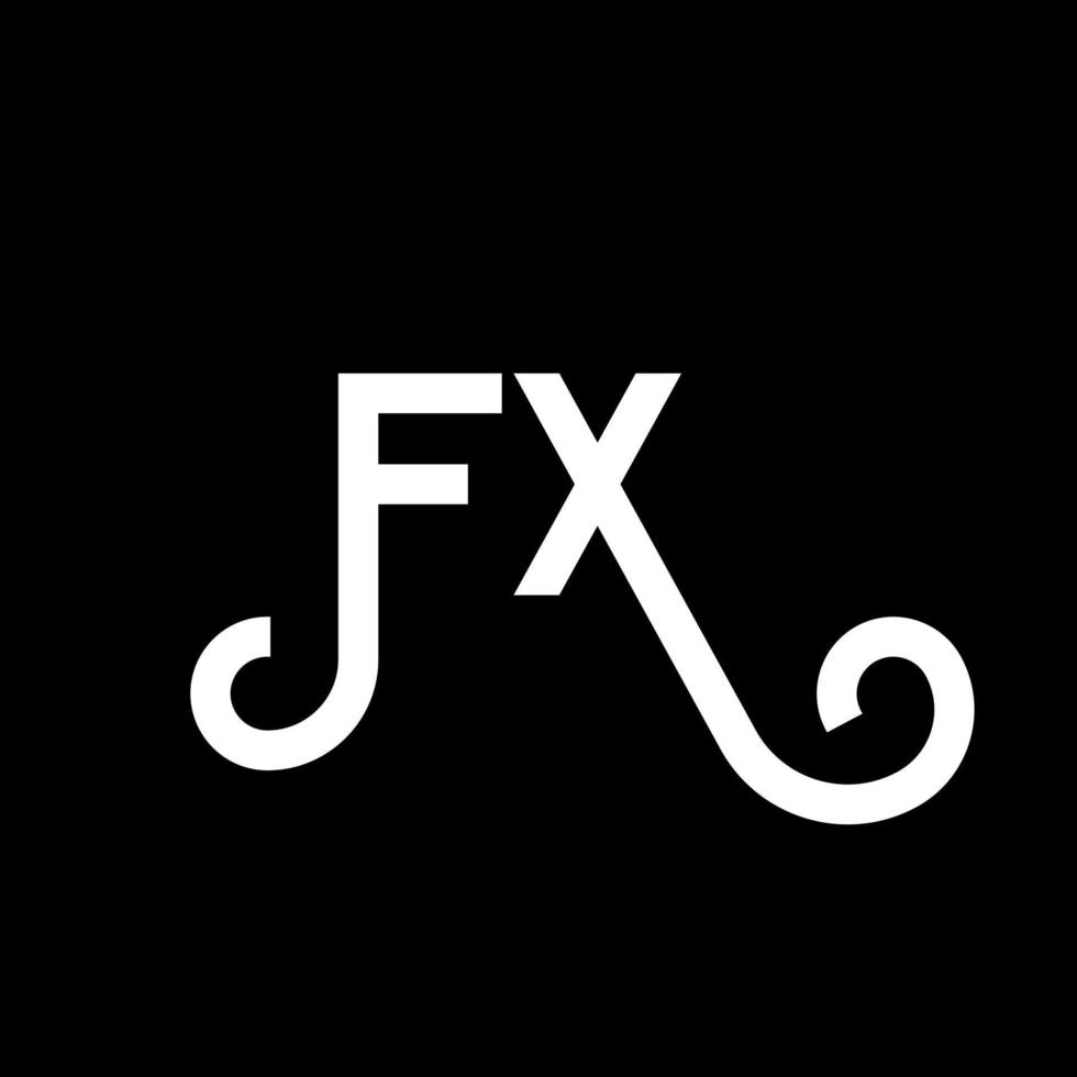 création de logo de lettre fx sur fond noir. fx creative initiales lettre logo concept. conception de lettre fx. fx conception de lettre blanche sur fond noir. effet, logo effet vecteur