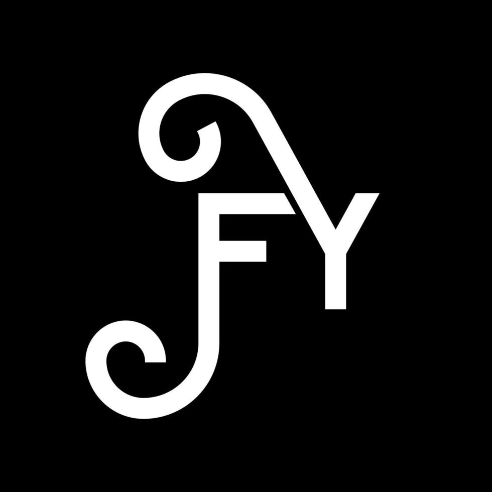 création de logo de lettre fy sur fond noir. concept de logo de lettre initiales créatives fy. conception de lettre fy. conception de lettre blanche fy sur fond noir. fy, fy logo vecteur