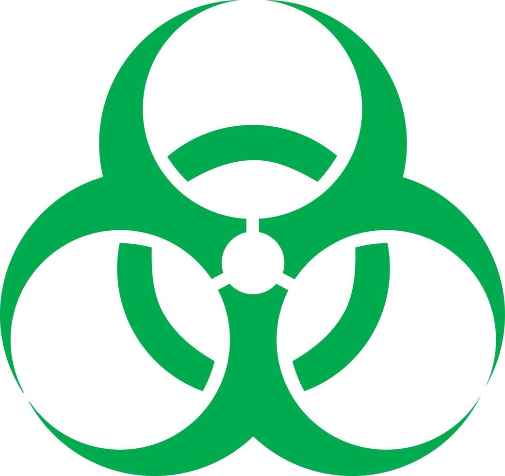 symbole de danger biologique vert vecteur