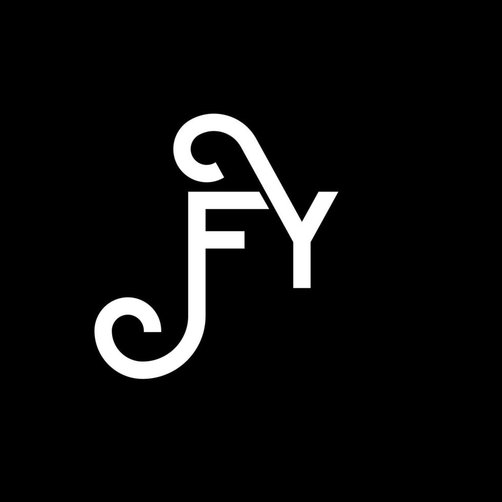 création de logo de lettre fy sur fond noir. concept de logo de lettre initiales créatives fy. conception de lettre fy. conception de lettre blanche fy sur fond noir. fy, fy logo vecteur