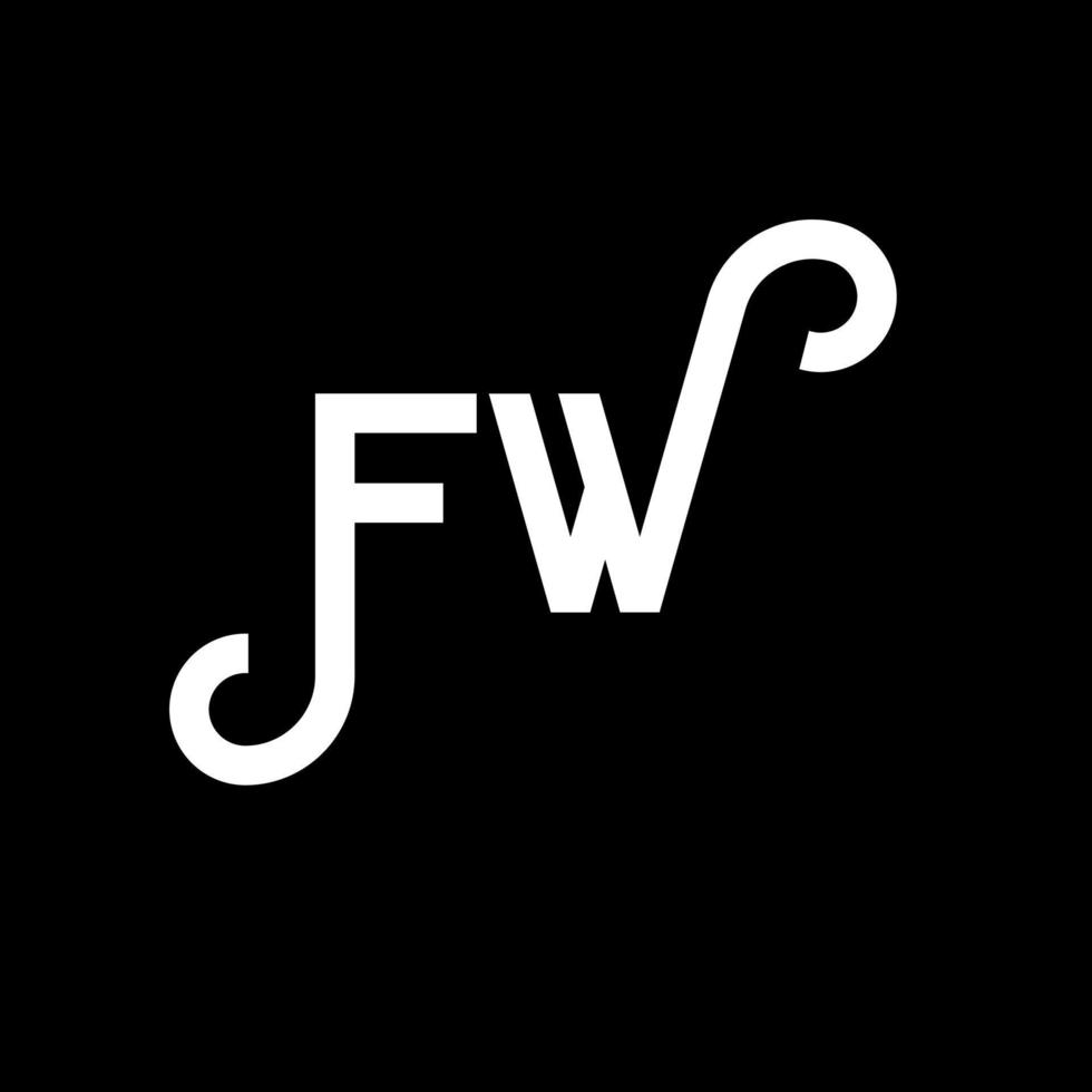 création de logo de lettre fw sur fond noir. fw concept de logo de lettre initiales créatives. conception de lettre fw. fw conception de lettre blanche sur fond noir. fw, logo fw vecteur