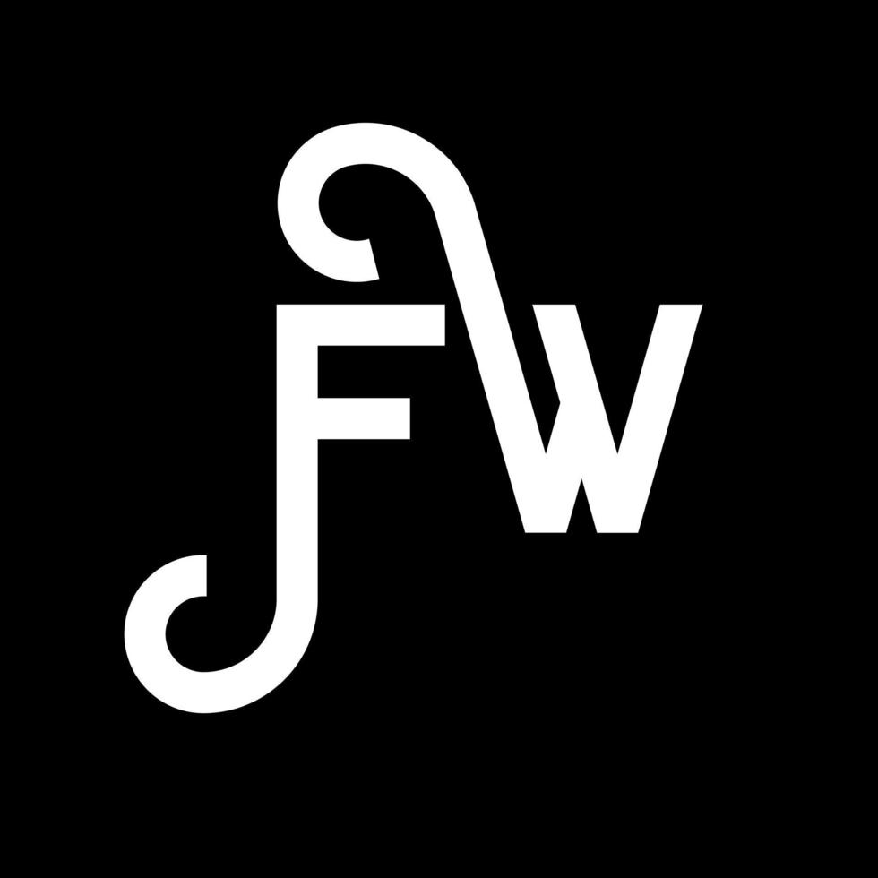 création de logo de lettre fw sur fond noir. fw concept de logo de lettre initiales créatives. conception de lettre fw. fw conception de lettre blanche sur fond noir. fw, logo fw vecteur