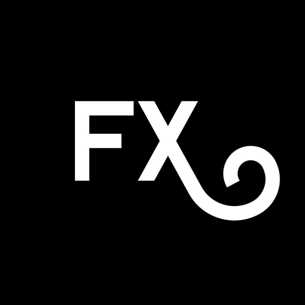 création de logo de lettre fx sur fond noir. fx creative initiales lettre logo concept. conception de lettre fx. fx conception de lettre blanche sur fond noir. effet, logo effet vecteur