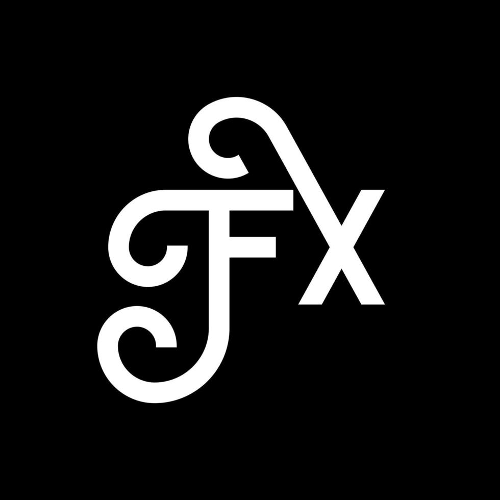 création de logo de lettre fx sur fond noir. fx creative initiales lettre logo concept. conception de lettre fx. fx conception de lettre blanche sur fond noir. effet, logo effet vecteur