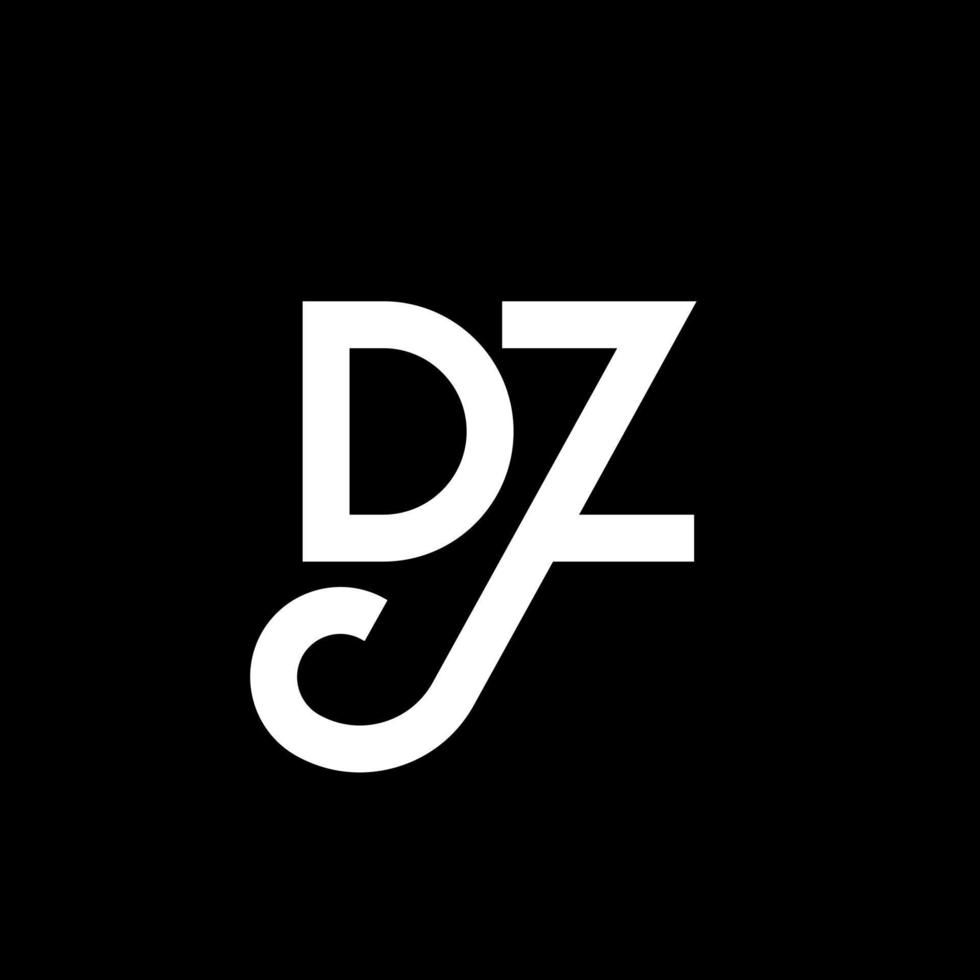 création de logo de lettre dz sur fond noir. concept de logo de lettre initiales créatives dz. conception de lettre dz. dz conception de lettre blanche sur fond noir. dz, logo dz vecteur