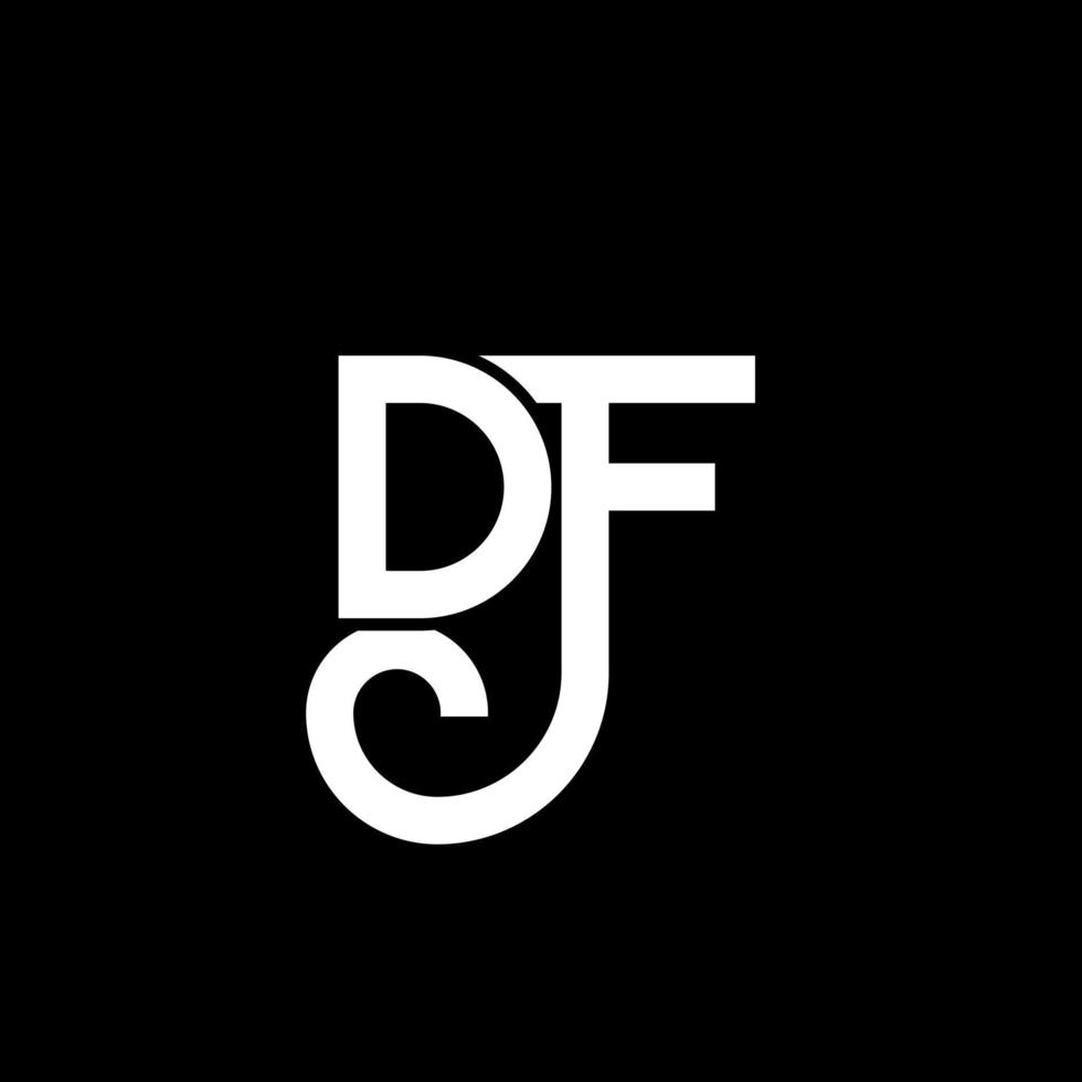 création de logo de lettre df sur fond noir. concept de logo de lettre initiales créatives df. conception de lettre df. df conception de lettre blanche sur fond noir. df, df logo vecteur