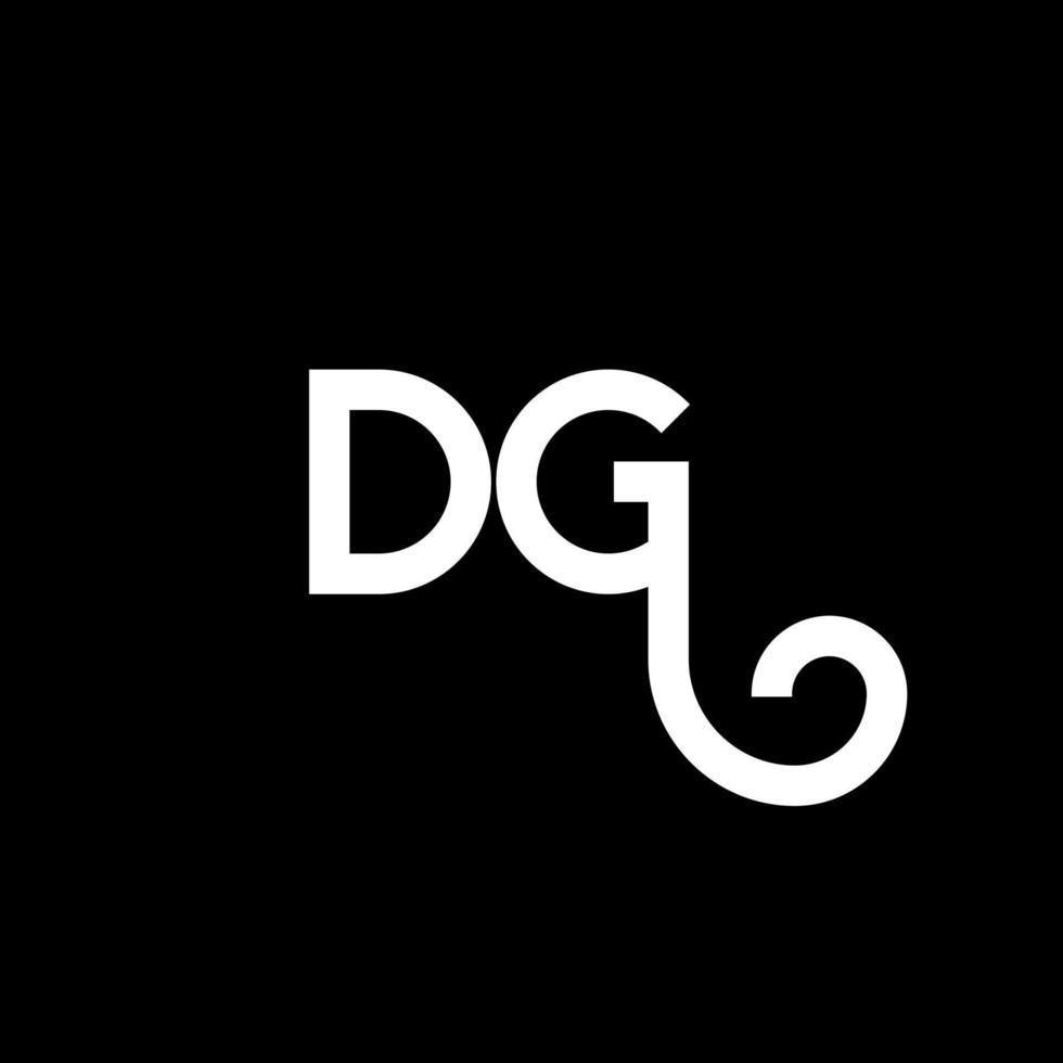 création de logo de lettre dg sur fond noir. concept de logo de lettre initiales créatives dg. conception de lettre dg. dg conception de lettre blanche sur fond noir. dg, dg logo vecteur