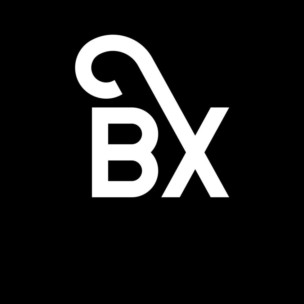 création de logo de lettre bx sur fond noir. concept de logo de lettre initiales créatives bx. conception de lettre bx. bx lettre blanche sur fond noir. bx, logo bx vecteur