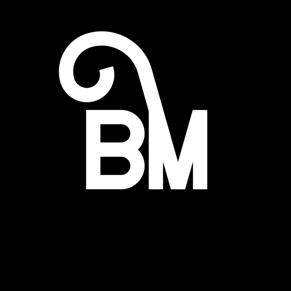 création de logo de lettre bm sur fond noir. bm creative initiales lettre logo concept. conception de lettre bm. bm lettre blanche sur fond noir. bm, logo bm vecteur