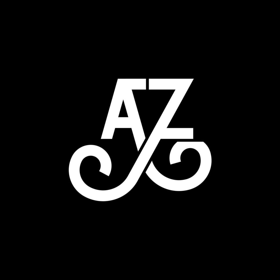 création de logo de lettre az sur fond noir. az concept de logo de lettre initiales créatives. conception de lettre az. az conception de lettre blanche sur fond noir. az, az logo vecteur