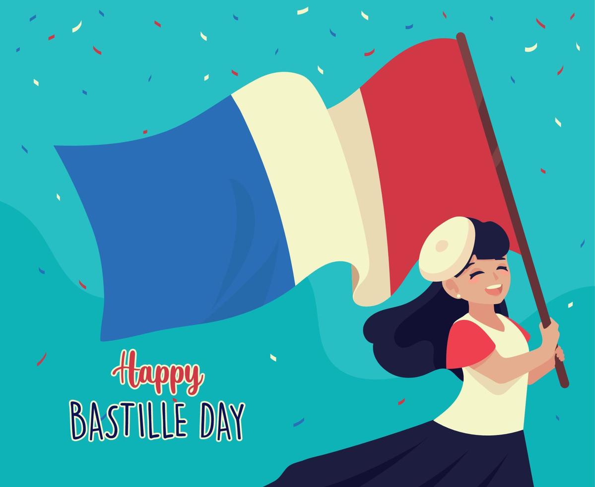 bonne fête de la Bastille vecteur