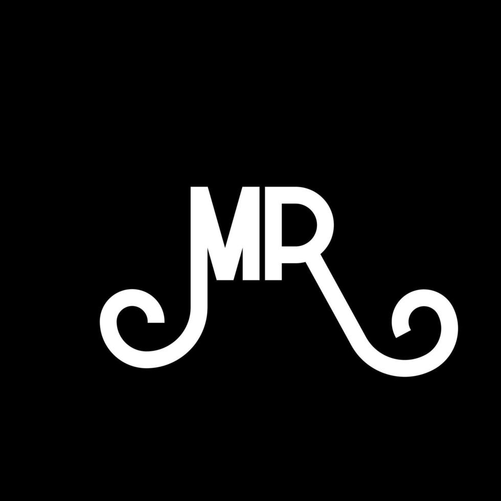 création de logo de lettre de monsieur. lettres initiales mr icône du logo. lettre abstraite mr modèle de conception de logo minimal. vecteur de conception de lettre mr avec des couleurs noires. monsieur logo