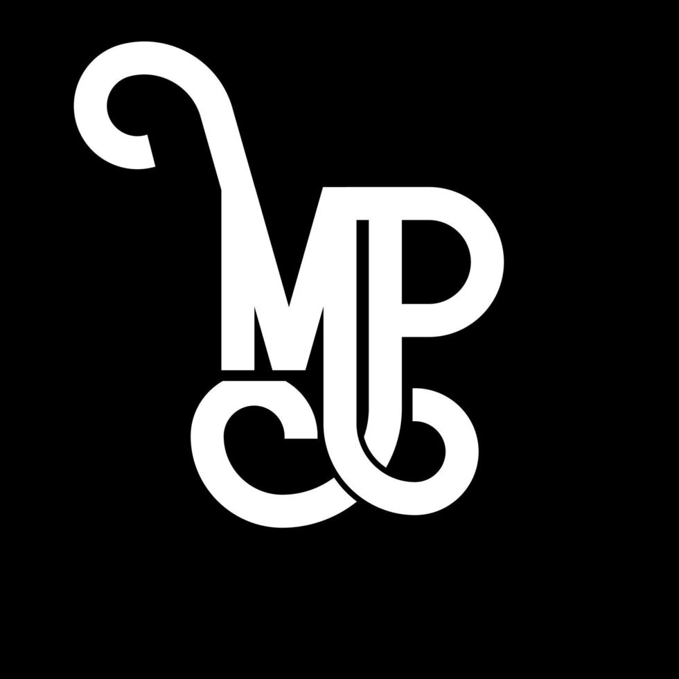 création de logo de lettre mp. lettres initiales icône du logo mp. lettre abstraite mp modèle de conception de logo minimal. vecteur de conception de lettre mp avec des couleurs noires. logo MP