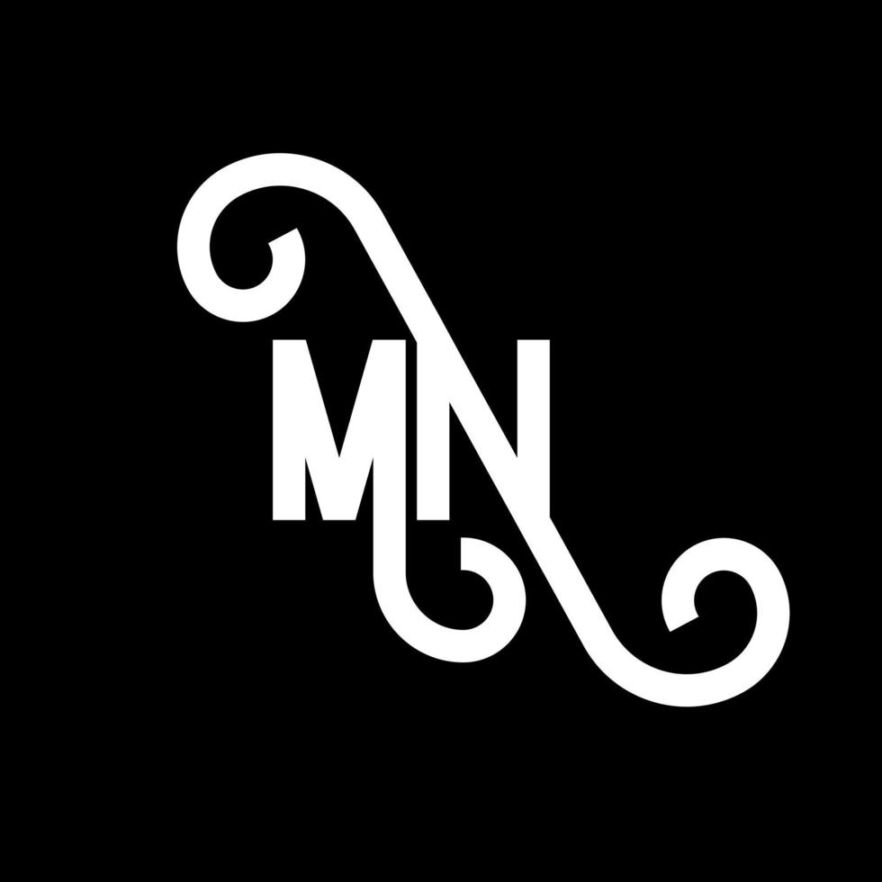 création de logo de lettre mn. lettres initiales icône du logo mn. lettre abstraite mn modèle de conception de logo minimal. vecteur de conception de lettre mn avec des couleurs noires. logo mn