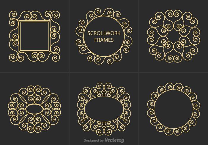 Vecteur de cadres scrollwork gratuit