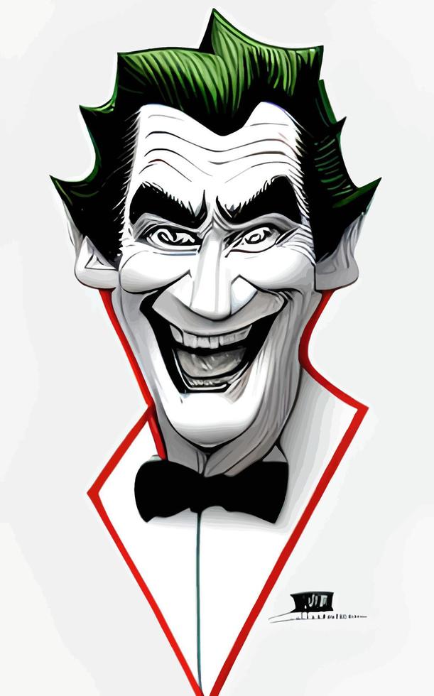 joker bande dessinée portrait halloween collection vol1 vecteur