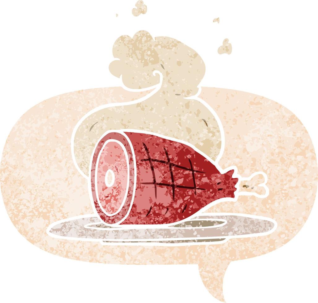 dessin animé de viande cuite vecteur