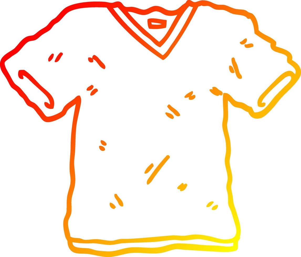t-shirt de dessin animé de dessin de ligne de gradient chaud vecteur