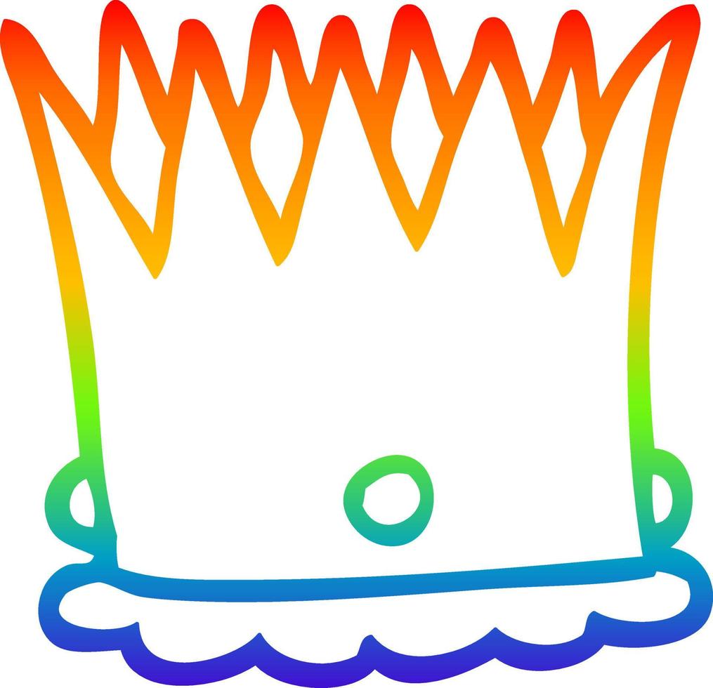 arc en ciel gradient ligne dessin dessin animé couronne royale vecteur