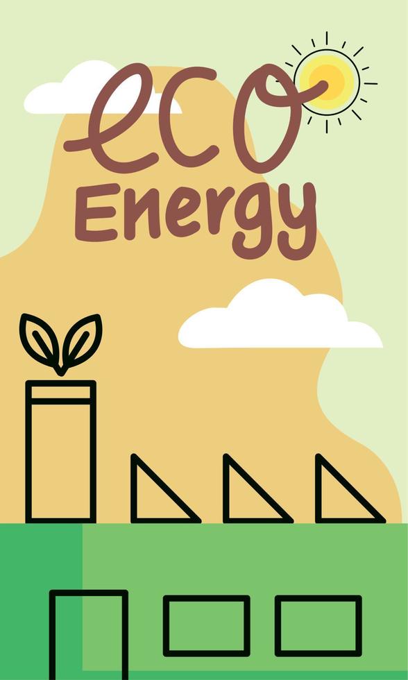 lettrage eco energy avec usine vecteur