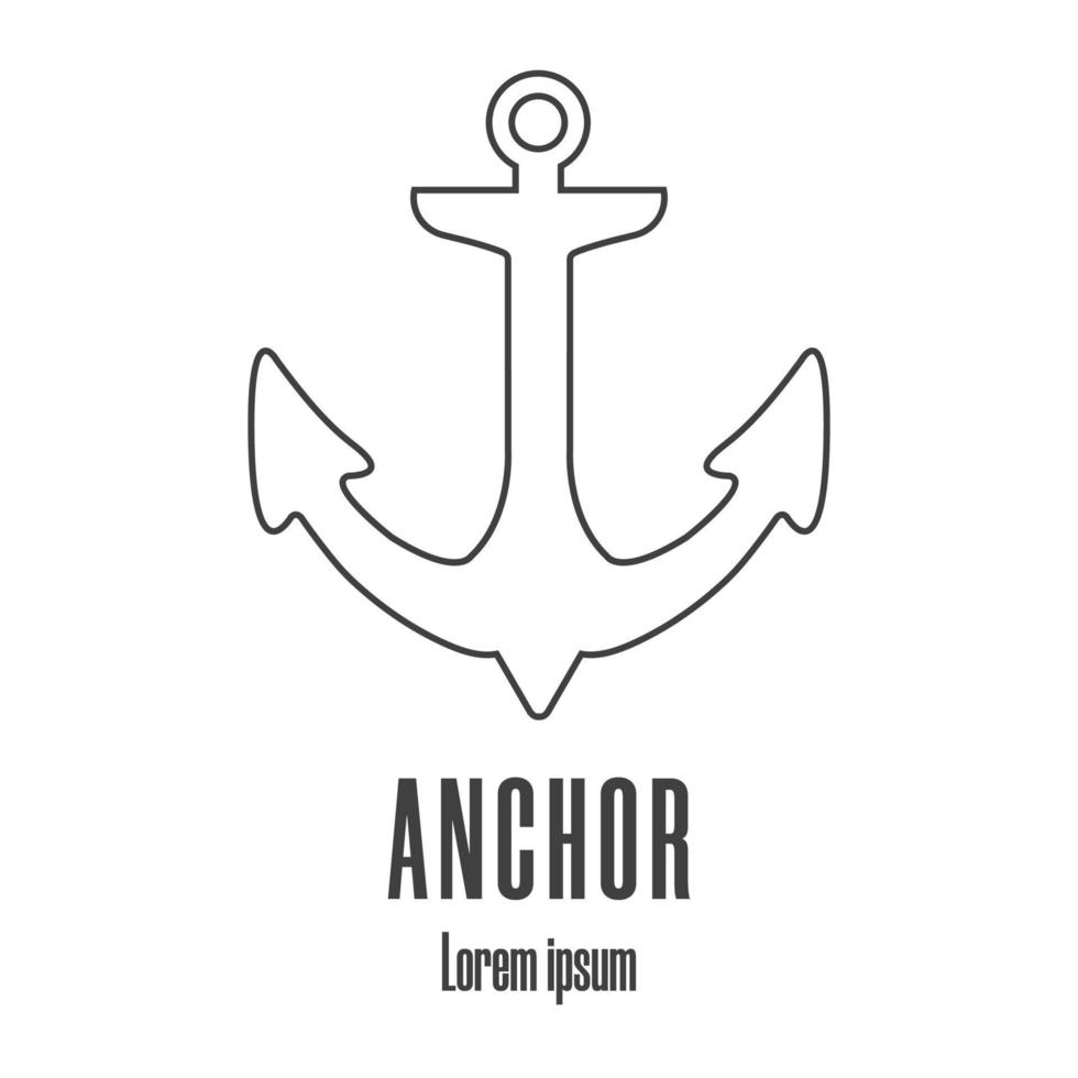 icône de style de ligne d'une ancre. logo maritime. illustration vectorielle propre et moderne. vecteur