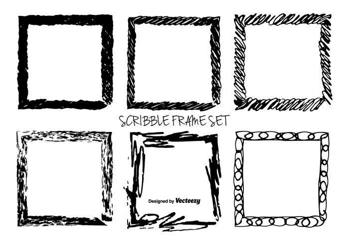 Cadres vectoriels effrontés desséchés à la main vecteur