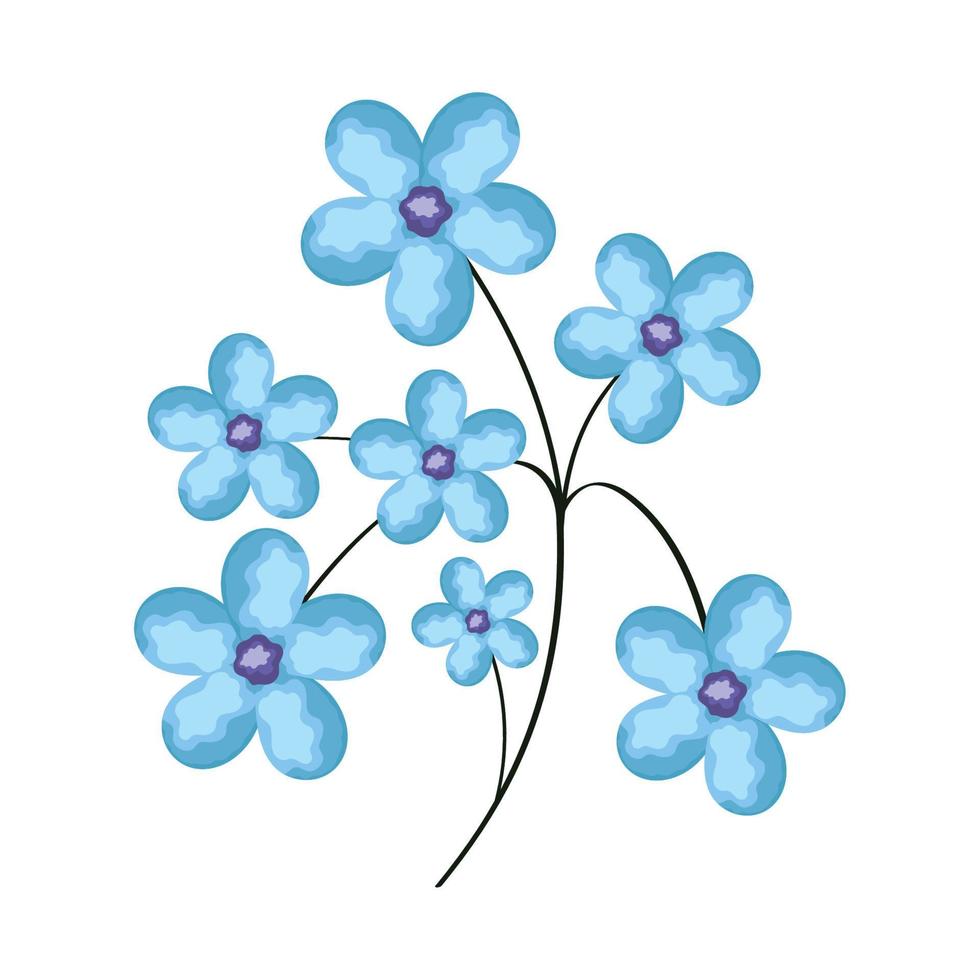 jardin de fleurs bleues vecteur