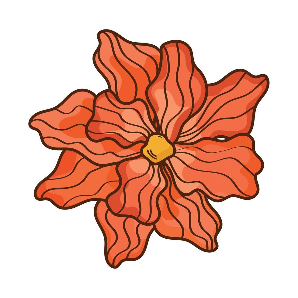 fleur asiatique rouge vecteur
