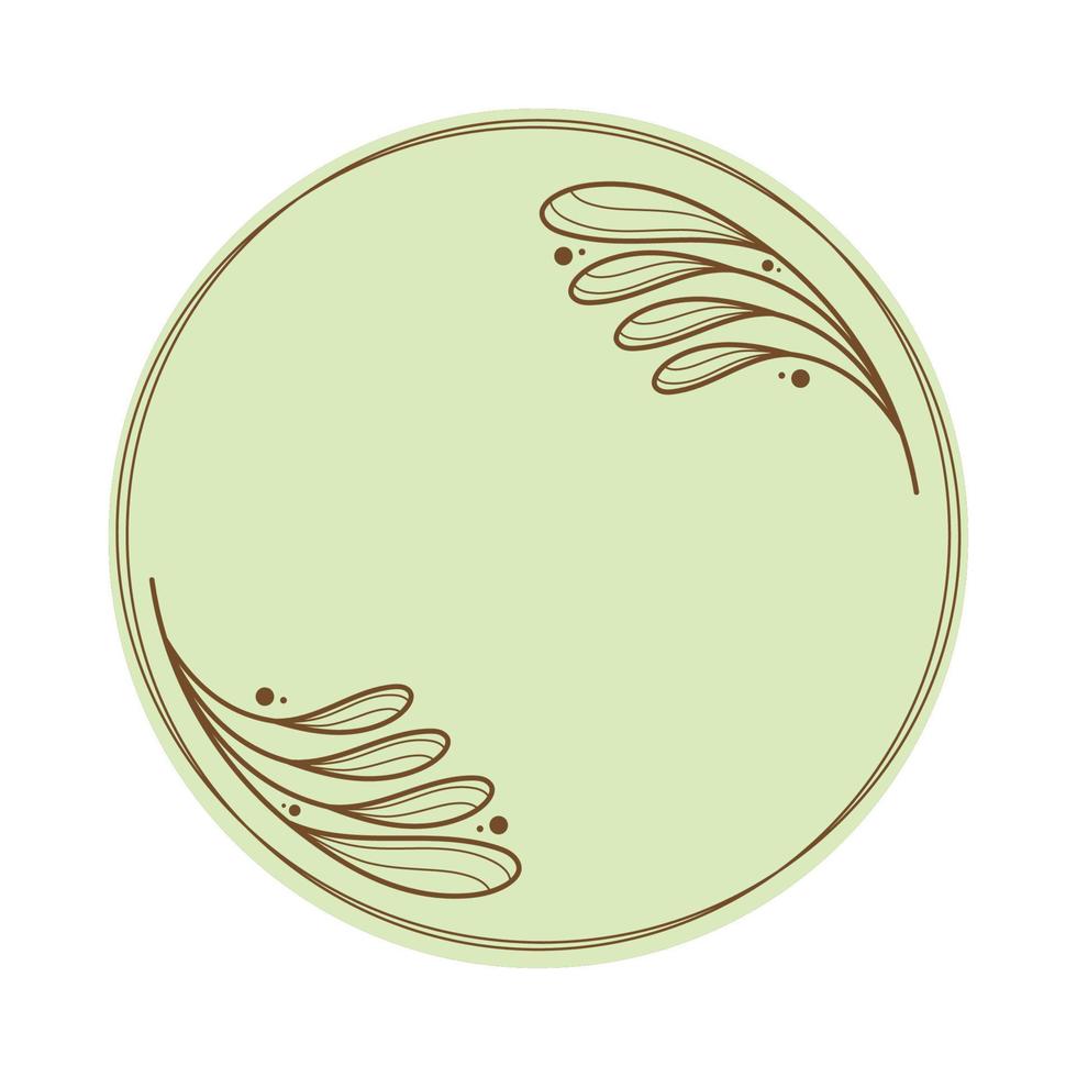 insigne vert cercle floral vecteur