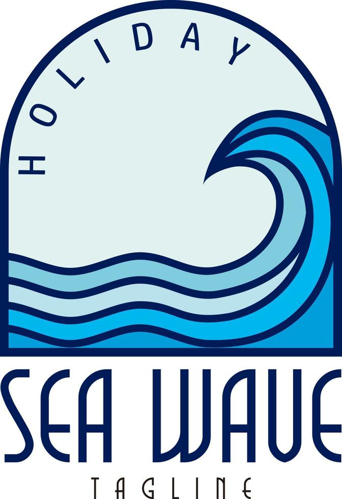logo illustration vagues de l'océan vecteur