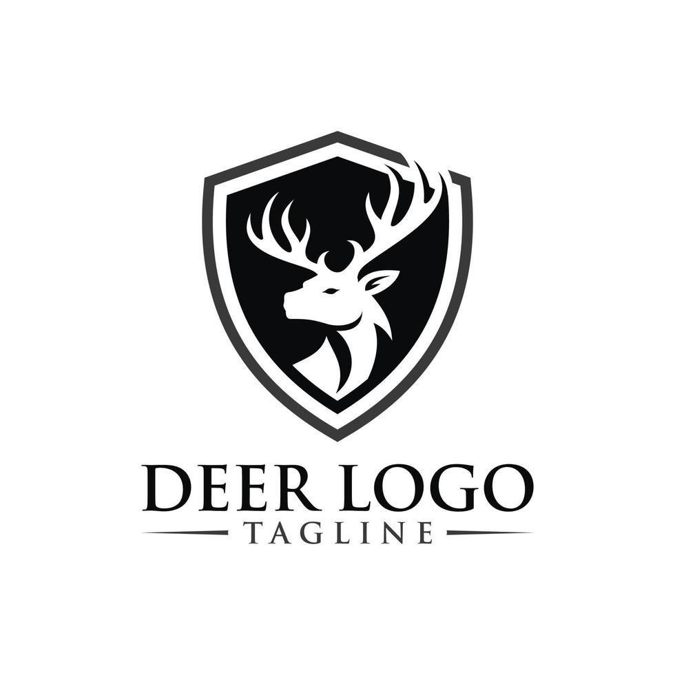 tête de cerf silhouette logo de cerf modèle d'illustration vectorielle de cerf vecteur
