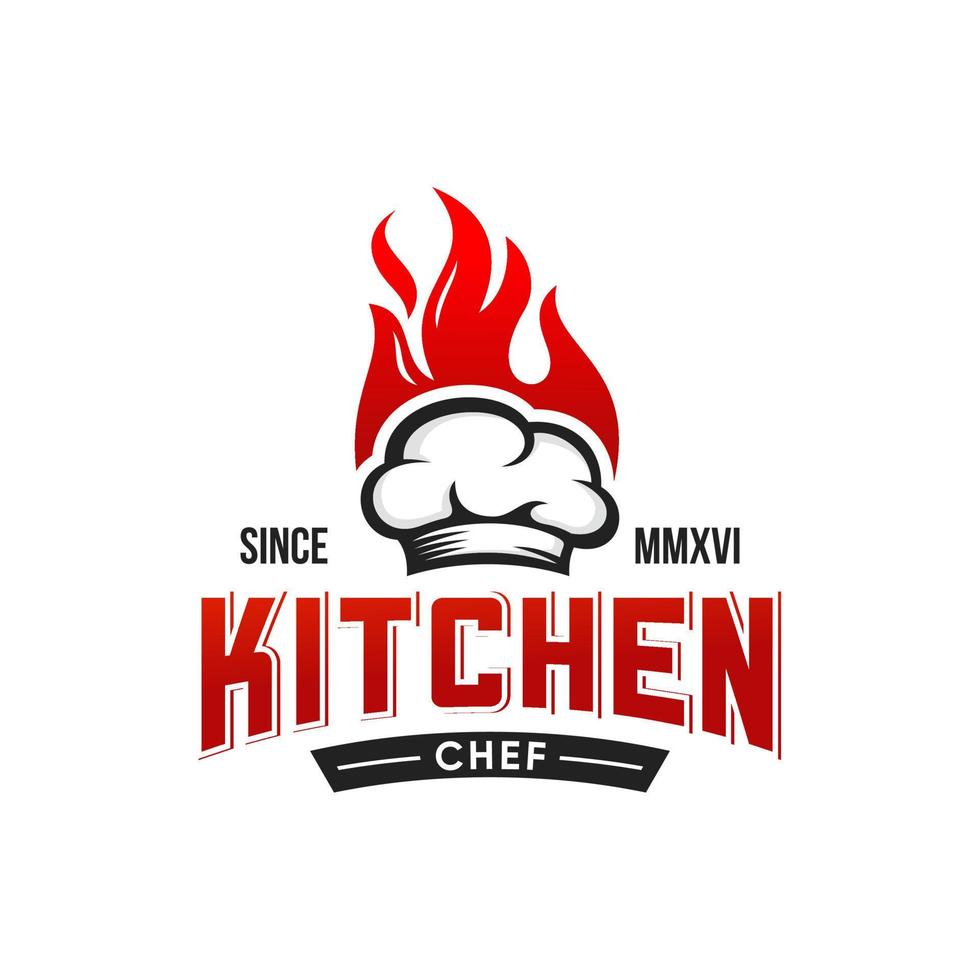 modèle de vecteur de conception de logo de chef de cuisine