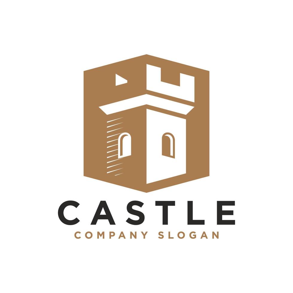 modèle de conception de logo de château vecteur