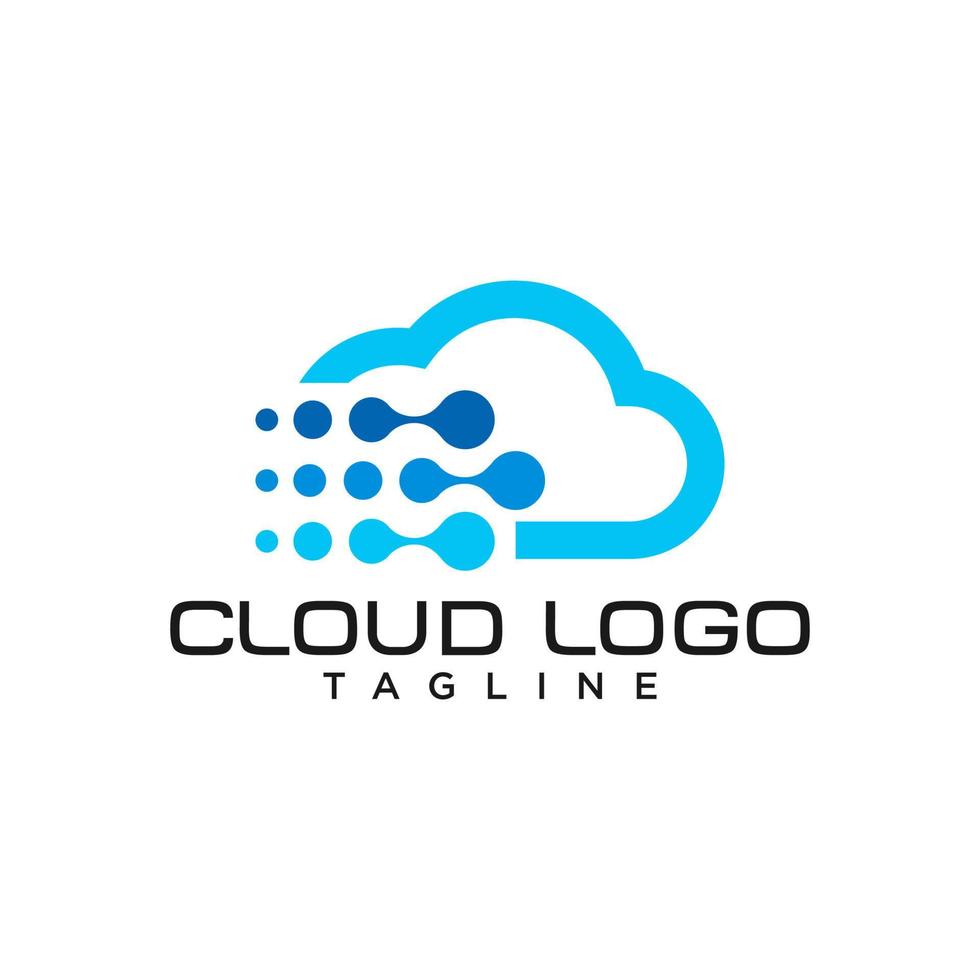 modèle vectoriel de logo de données cloud
